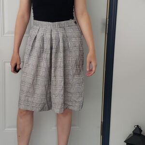 80s‎ Deadstock Black and White Plaid Rayon Shorts